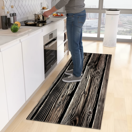 Tapis Cuisine bois vieilli antidérapant