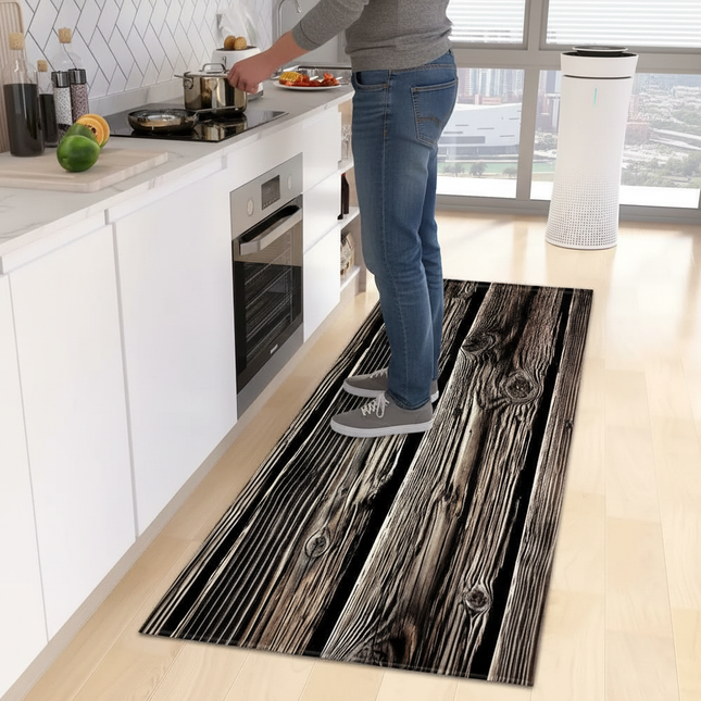 Tapis Cuisine bois vieilli antidérapant