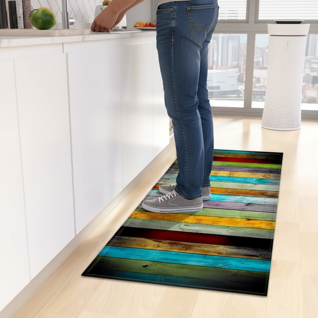 Wood Grain Kitchen Rug Bedroom Entrance Doormat Anti-Slip Living Room Floor Decor Carpet Home Bath Hallway Foot Mat Custom Made - gallery 1