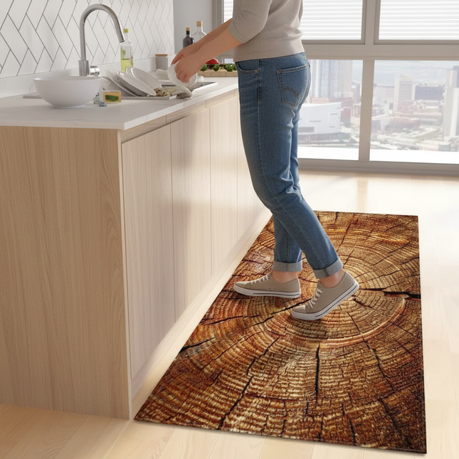 Wood Grain Kitchen Rug Bedroom Entrance Doormat Anti-Slip Living Room Floor Decor Carpet Home Bath Hallway Foot Mat Custom Made - gallery 1