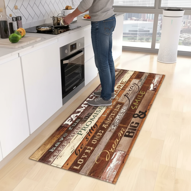 Wood Grain Kitchen Rug Bedroom Entrance Doormat Anti-Slip Living Room Floor Decor Carpet Home Bath Hallway Foot Mat Custom Made - gallery 1