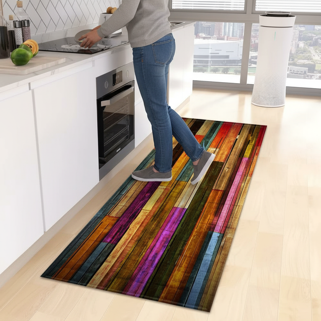 Wood Grain Kitchen Rug Bedroom Entrance Doormat Anti-Slip Living Room Floor Decor Carpet Home Bath Hallway Foot Mat Custom Made - gallery 1