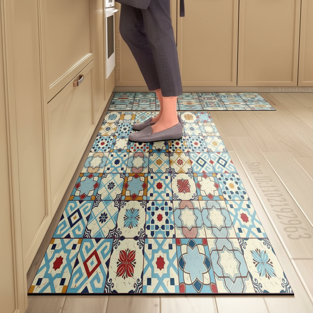 Tapis Cuisine long mosaïque antidérapant