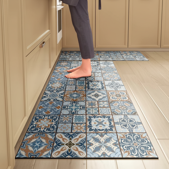 1PCS Kitchen Floor Mat Waterproof, Anti-skid, Anti-dirty Foot Mat Household Door Mat Crystal Velvet Long Strip Carpet Door Mats - gallery 1