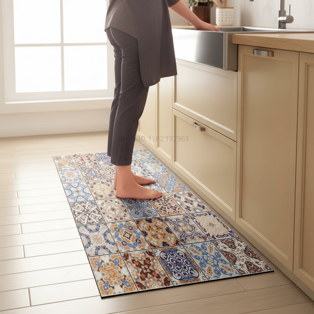 1PCS Kitchen Floor Mat Waterproof, Anti-skid, Anti-dirty Foot Mat Household Door Mat Crystal Velvet Long Strip Carpet Door Mats - gallery 1