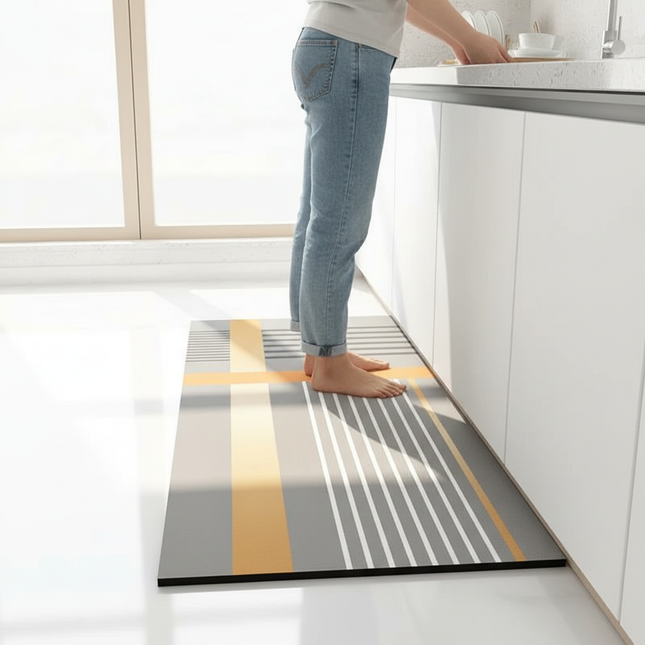 Kitchen Floor Mat Long Rug Waterproof Pvc Carpet Non-slip Leather Oil-proof Foot Mats Home Decoration Alfombra De Cocina 주방 깔개 - gallery 1