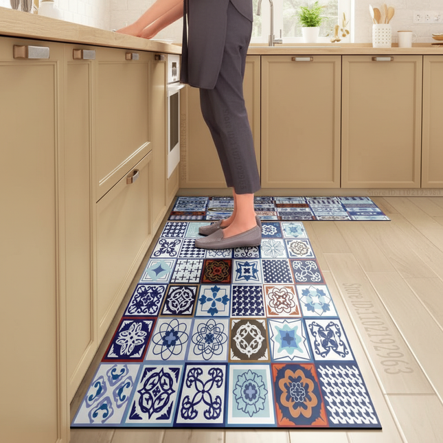Tapis Cuisine mosaïque moderne antidérapant