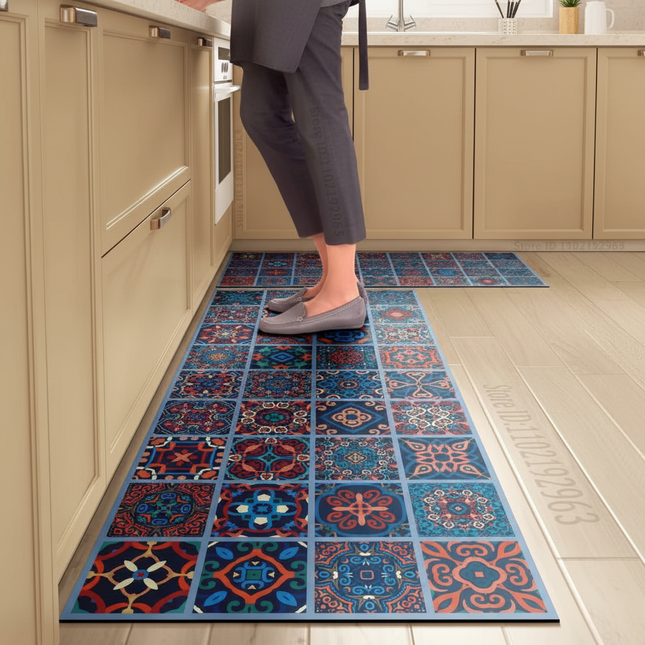 1PCS Kitchen Floor Mat Waterproof, Anti-skid, Anti-dirty Foot Mat Household Door Mat Crystal Velvet Long Strip Carpet Door Mats - gallery 1