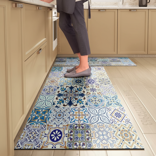 1PCS Kitchen Floor Mat Waterproof, Anti-skid, Anti-dirty Foot Mat Household Door Mat Crystal Velvet Long Strip Carpet Door Mats - gallery 1