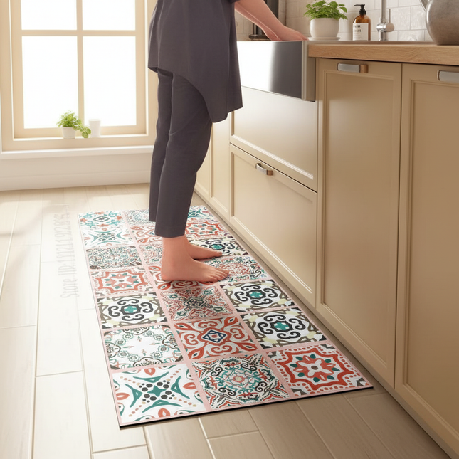 1PCS Kitchen Floor Mat Waterproof, Anti-skid, Anti-dirty Foot Mat Household Door Mat Crystal Velvet Long Strip Carpet Door Mats - gallery 1