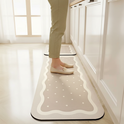VIKAMA Non-Slip Waterproof Kitchen Mat-Diatomaceous Earth Absorbent Rug, Anti-Fatigue Floor Pad for Indoor, Eco-Friendly Design - gallery 1