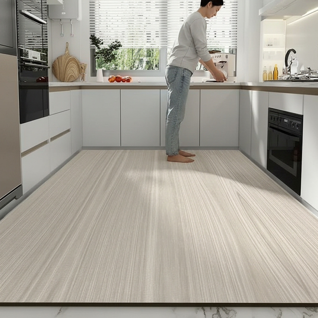 Tapis Cuisine long beige antidérapant