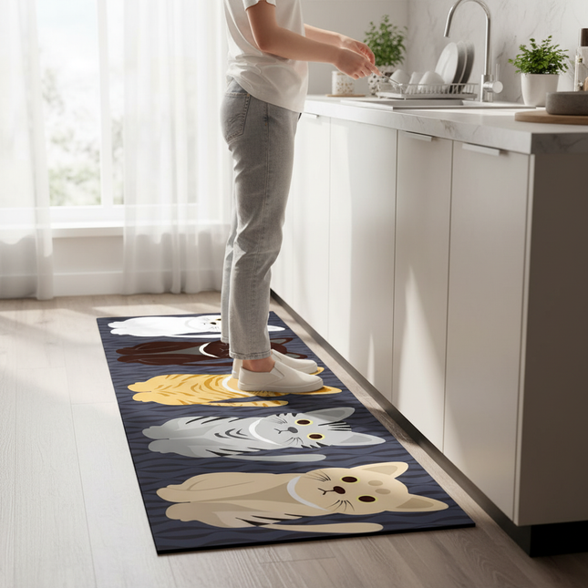 Cat Kitchen Corner Absorbent Non-slip Vinyl Rug Quality Washable Long Floor Mat Bedroom Hallway Corner Bathroom Doormat Carpet - gallery 1