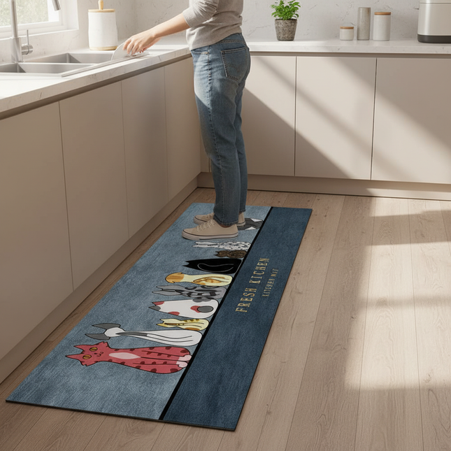 Cat Kitchen Corner Absorbent Non-slip Vinyl Rug Quality Washable Long Floor Mat Bedroom Hallway Corner Bathroom Doormat Carpet - gallery 1