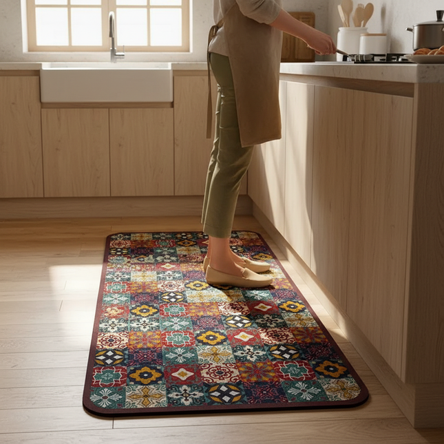 Non-slip Kitchen Mat Crystal Velvet Super Absorbent Floor Mats Kitchen Long Carpets Bathroom Entrance Door Mat Bedroom Long Rugs - gallery 1