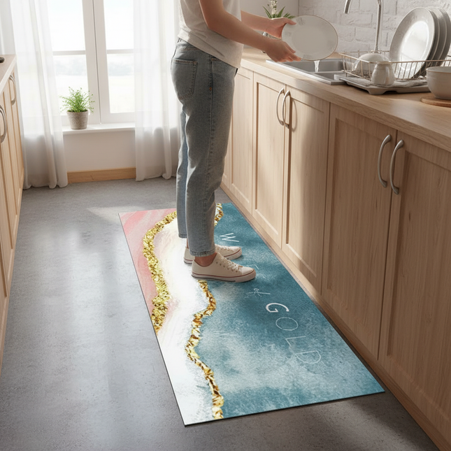 Kitchen Floor Mat Bedroom Living Room Long Bedside Area Rug Hallway Soft Washable Carpet Anti Slip Bathroom Entrance Doormat - gallery 1