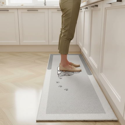 Tapis Cuisine velours motif chat antidérapant