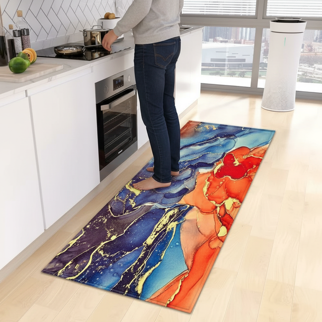 Tapis Cuisine abstrait multicolore antidérapant