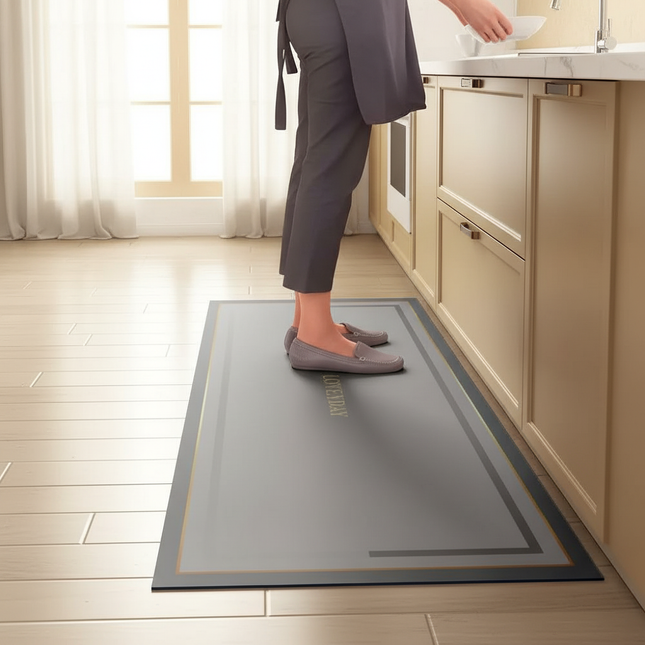 Kitchen Absorbent Mat Non-Skid Waterproof Wipeable Comfort Standing Kitchen Rugs and Mats Wipeable Wash Free Long Strip Carpet - gallery 1