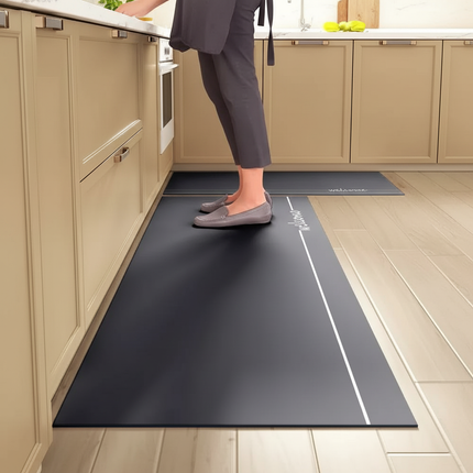 Tapis Cuisine noir motif welcome antidérapant