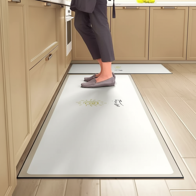 Tapis Cuisine blanc long antidérapant