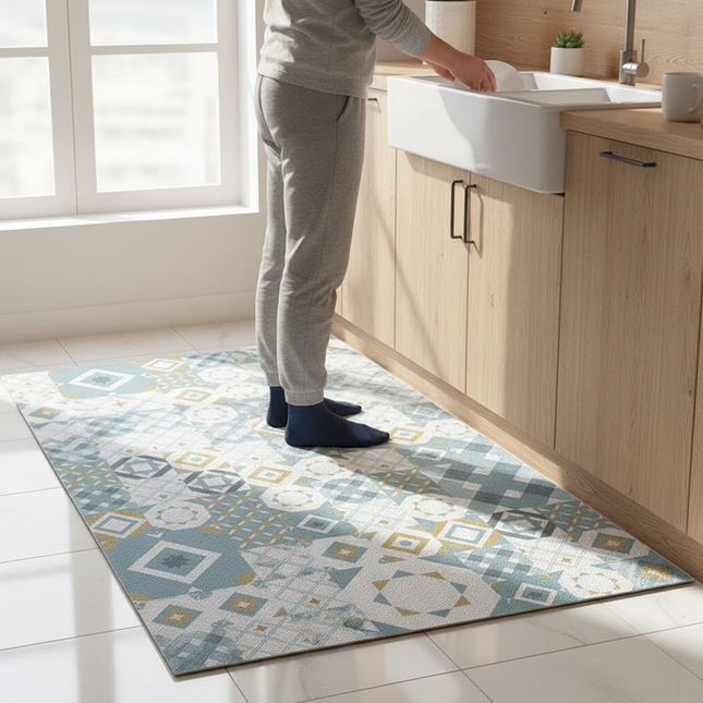 Non-slip Kitchen Rugs Vinyl Kitchen Carpet Waterproof Floor Mat for Kitchen Home Decoration Area Rug Alfombras De Cocina - gallery 1