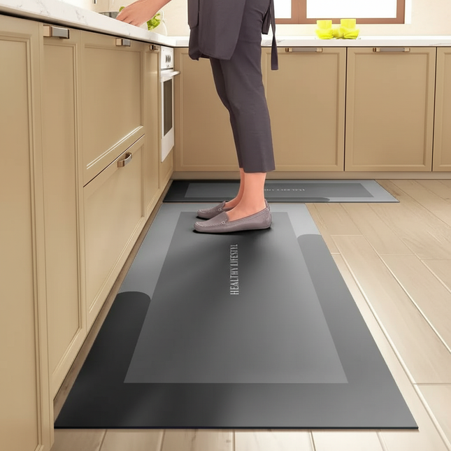 Kitchen Absorbent Mat Non-Skid Waterproof Wipeable Comfort Standing Kitchen Rugs and Mats Wipeable Wash Free Long Strip Carpet - gallery 1