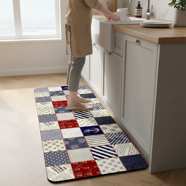 Kitchen Absorbent Mat Non-Skid Waterproof Wipeable Comfort Standing Kitchen Rugs and Mats Wipeable Wash Free Long Strip Carpet - gallery 1