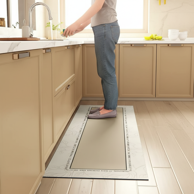 Kitchen Absorbent Mat Non-Skid Waterproof Wipeable Comfort Standing Kitchen Rugs and Mats Wipeable Wash Free Long Strip Carpet - gallery 1