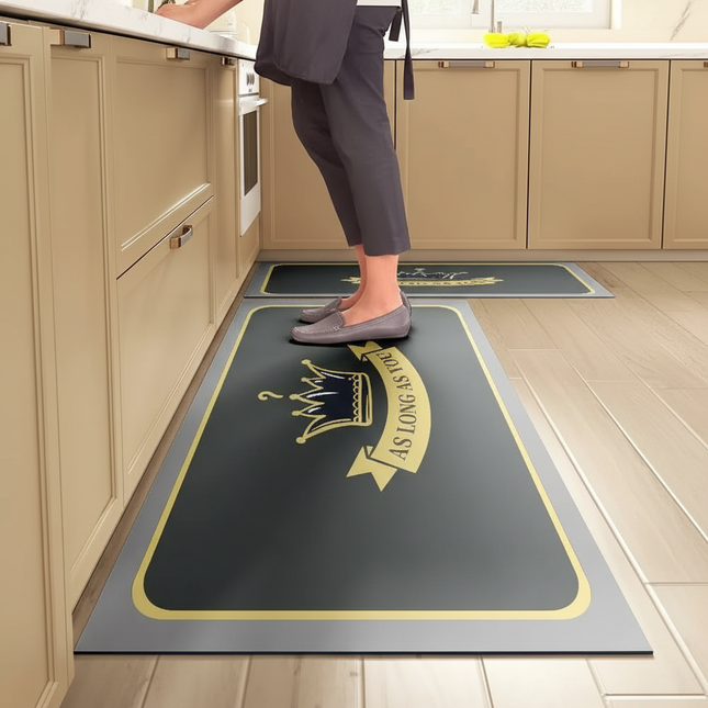 Kitchen Absorbent Mat Non-Skid Waterproof Wipeable Comfort Standing Kitchen Rugs and Mats Wipeable Wash Free Long Strip Carpet - gallery 1