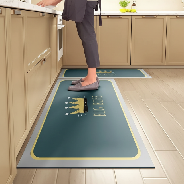 Kitchen Absorbent Mat Non-Skid Waterproof Wipeable Comfort Standing Kitchen Rugs and Mats Wipeable Wash Free Long Strip Carpet - gallery 1