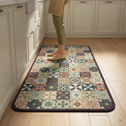 Tapis Cuisine patchwork coloré antidérapant vivant