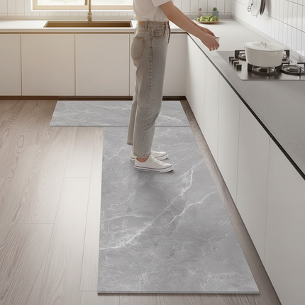 Tapis Cuisine Gris Marbre Antidérapant