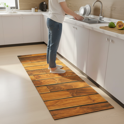 Tapis Cuisine Planches Bois Antidérapant