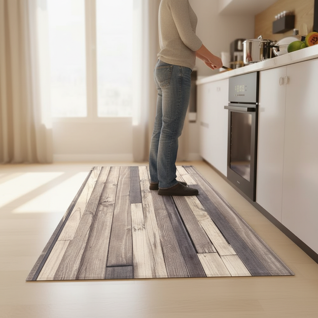 Tapis Cuisine effet bois antidérapant