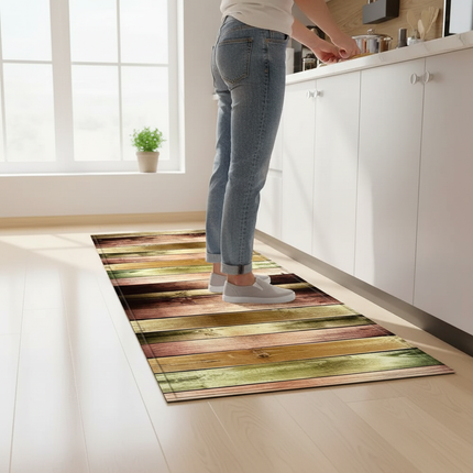 Tapis Cuisine bois multicolore design