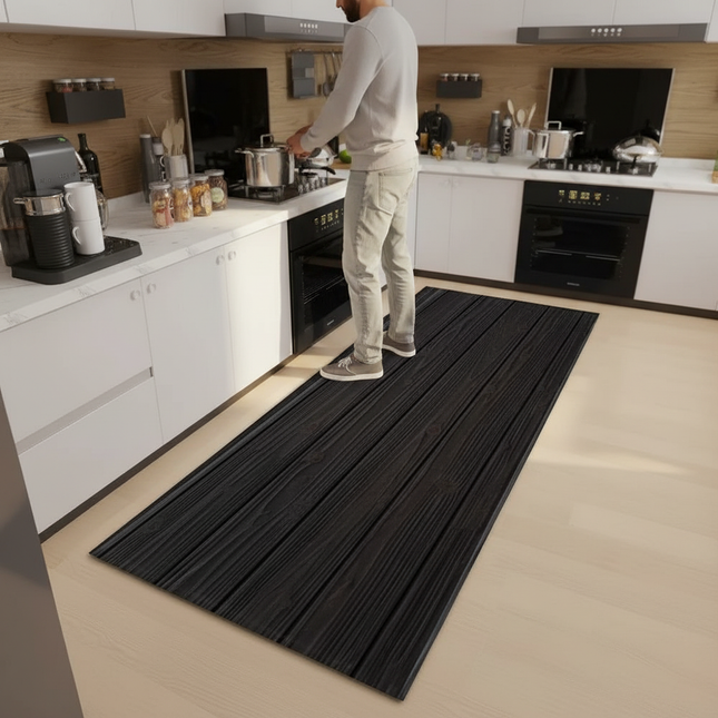 Wood Plank Stripe Color Pattern Home Kitchen Floor Mat Door Front Decoration Floor Mat - gallery 1