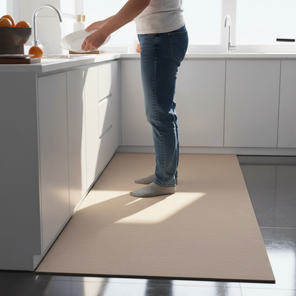 Tapis Cuisine beige uni absorbant