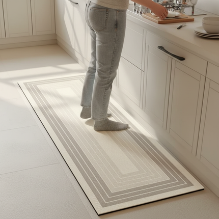 Tapis Cuisine motif géométrique gris dégradé antidérapant