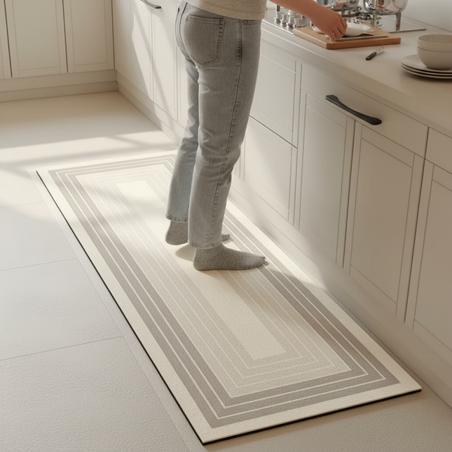 Tapis Cuisine motif géométrique gris dégradé antidérapant