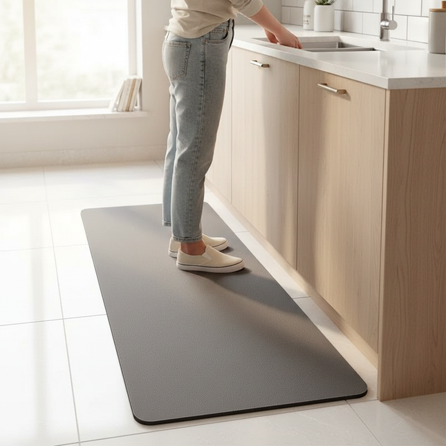 Tapis Cuisine gris anthracite long absorbant
