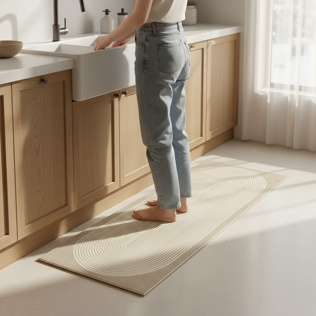 VIKAMA 2pc Kitchen Floor Mat Made of Diatomaceous Earth,  Washable and Absorbent, Water and Oil Repellent Carpet - gallery 1