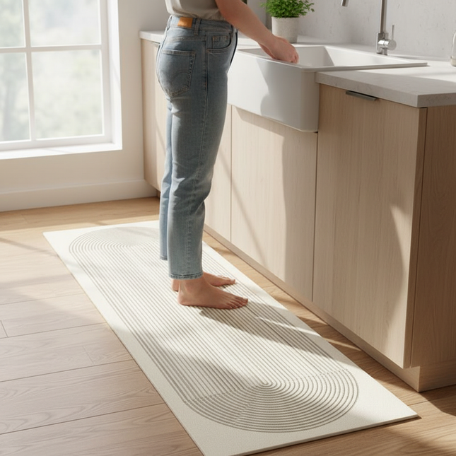 VIKAMA 2pc Kitchen Floor Mat Made of Diatomaceous Earth,  Washable and Absorbent, Water and Oil Repellent Carpet - gallery 1