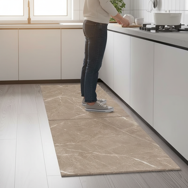 Tapis Cuisine motif marbre moderne antidérapant
