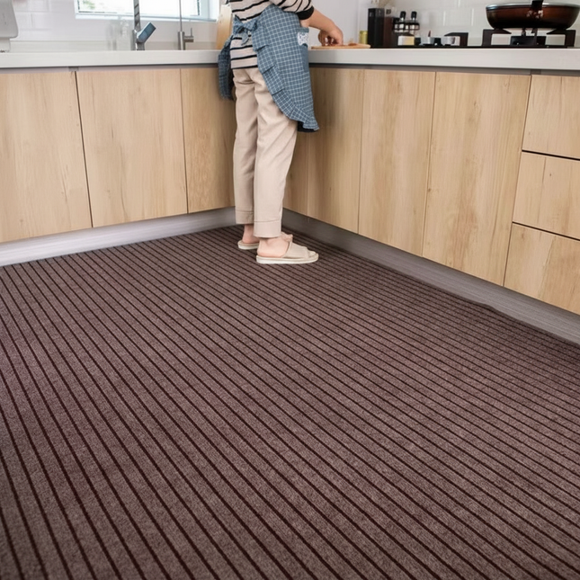 Tapis Cuisine marron long antidérapant