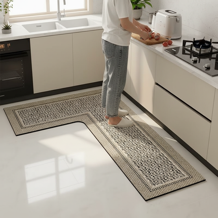 Tapis Cuisine en L moderne antidérapant