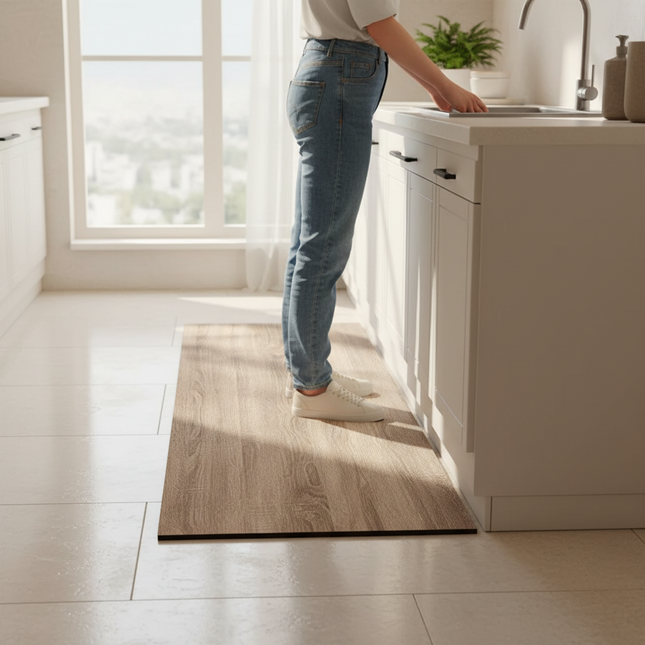 Kitchen Carpet Beige Mat Pvc Waterproof Solid Color Long Strip Rug Oil-proof Leather Foot Mats Floor Non-slip Washable - gallery 1