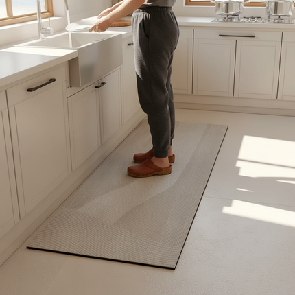 Tapis Cuisine beige ondulé antidérapant moderne