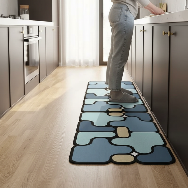 Diatom mud Kitchen Floor Mat Diatom Mud Absorbent Mat Washable Irregular Anti-slip Carpet Oil Absorbent Anti-Fouling Foot Mat - gallery 1