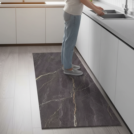Tapis Cuisine Marbre Noir antidérapant